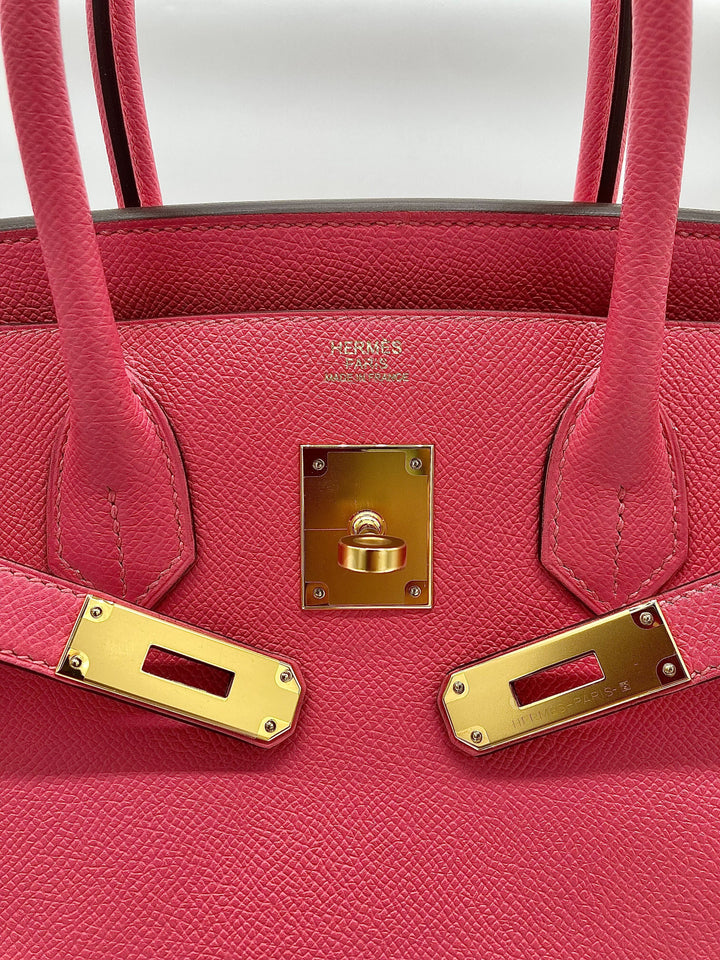 Top quality Hermes Birkin 30 Epsom Rose Azalee Gold Hardware