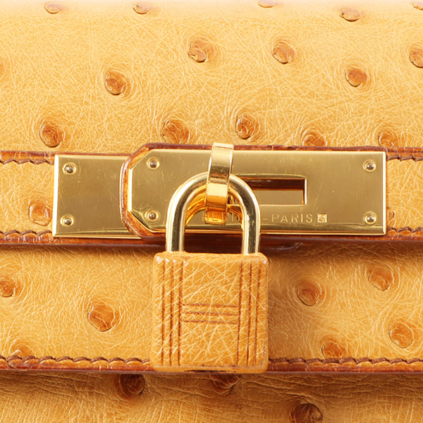 Top quality Hermes 1993 Made Ostrich Kelly Bag 32Cm Chestnut