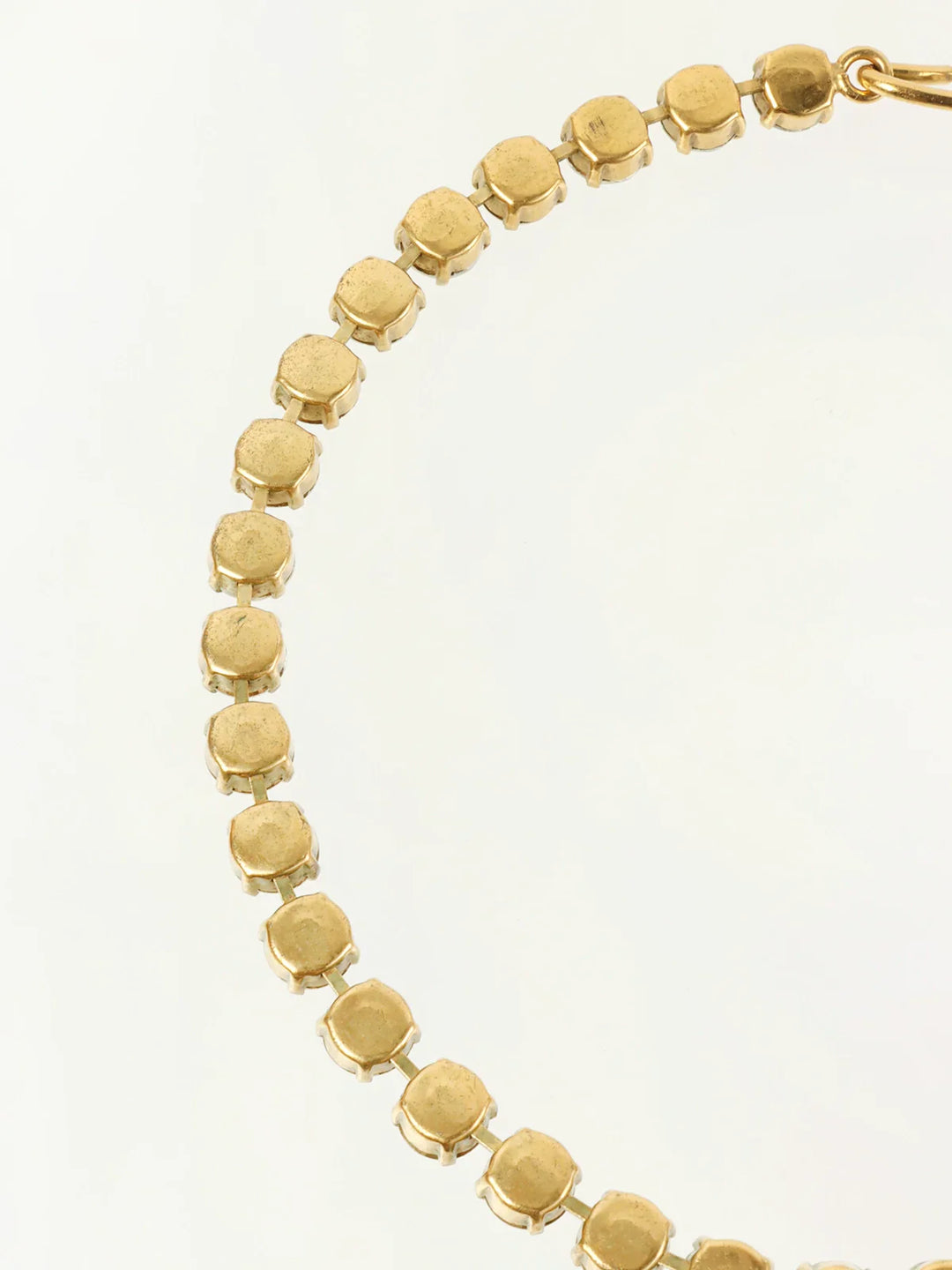 Chanel 1995 Made Rhinestone Cc Mark Swing Necklace Gold