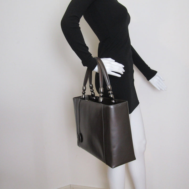 CHRISTIAN Top quality Dior Handbag in Brown Leather