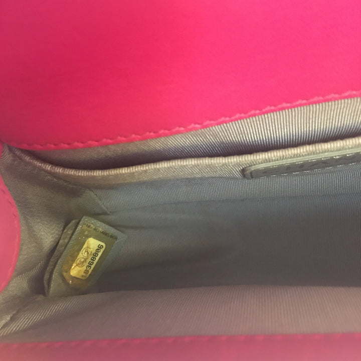 Chanel Boy Shoulder Bag in Pink Velvet