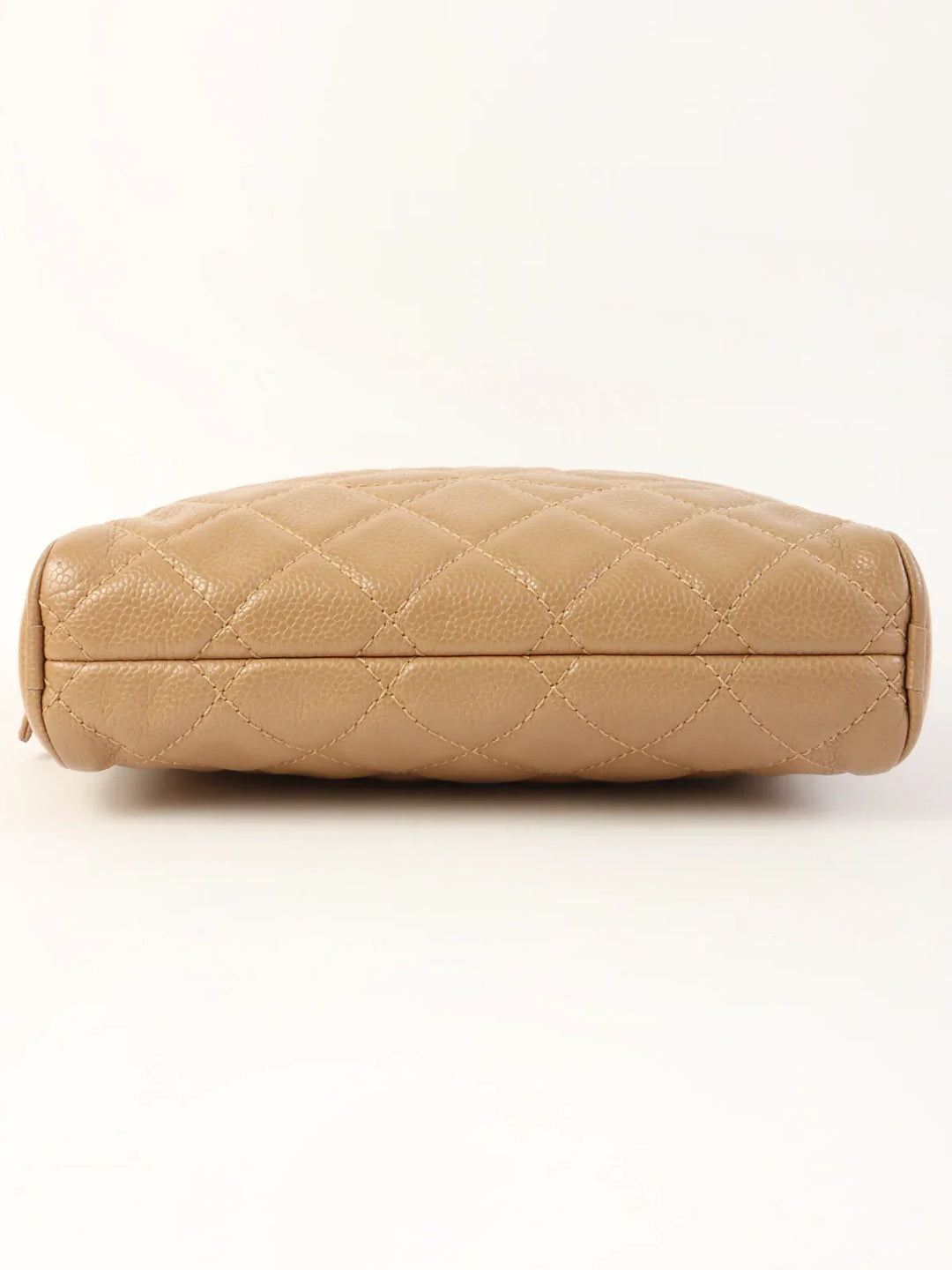 Chanel Around 2007 Made Caviar Skin Cc Mark Stitch Shoulder Bag Beige