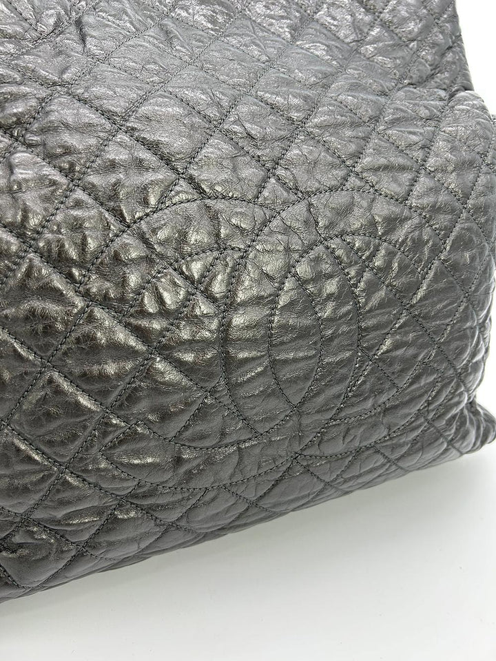 Top Quality Chanel Grey Metallic Leather Chain Me Shoulder Bag Tote