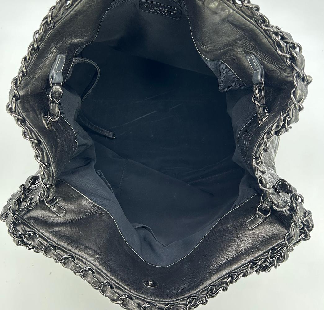 Top Quality Chanel Grey Metallic Leather Chain Me Shoulder Bag Tote