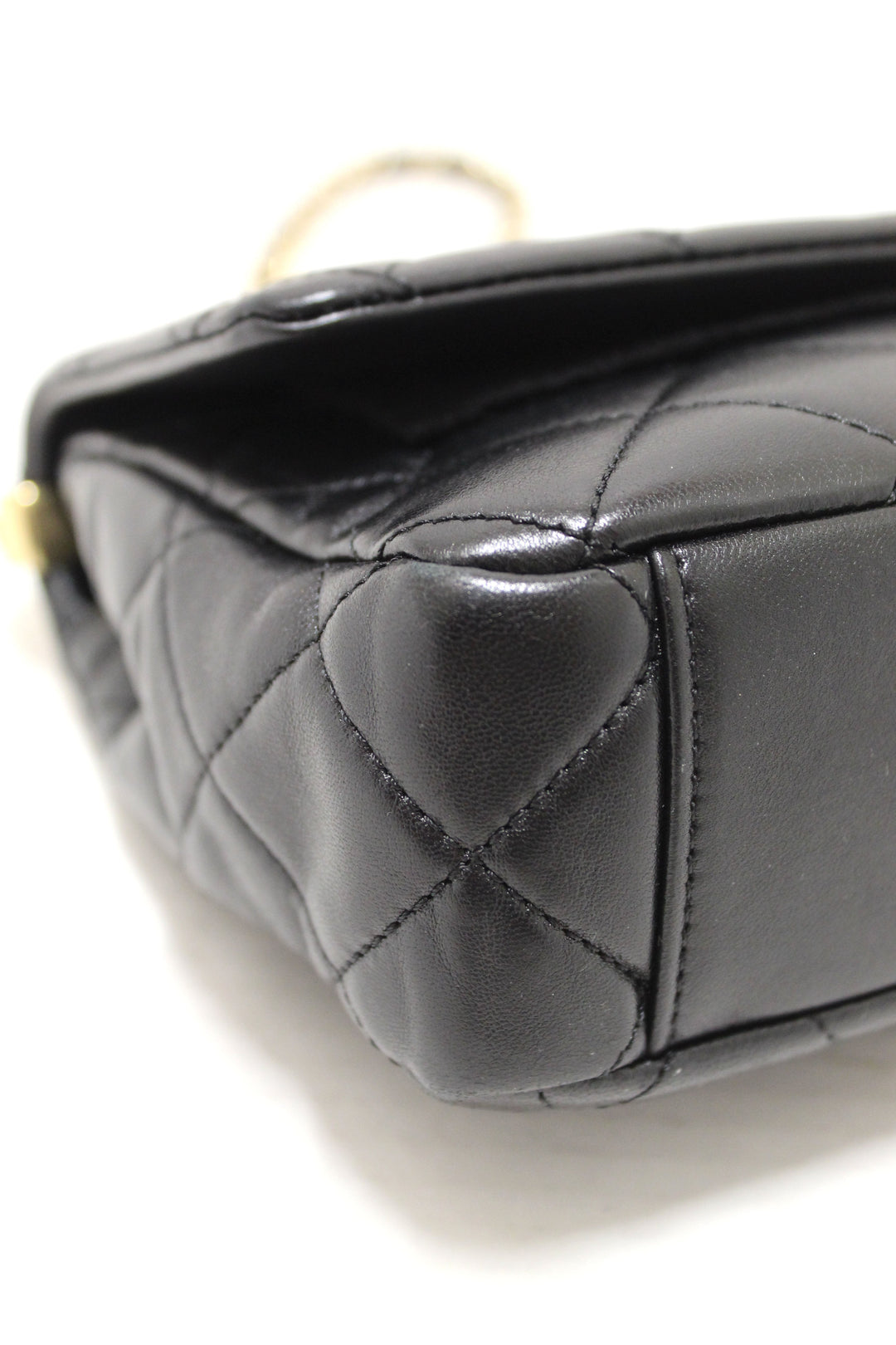 Top Quality Chanel Black Calfskin Leather Large Flap Bag with Handle