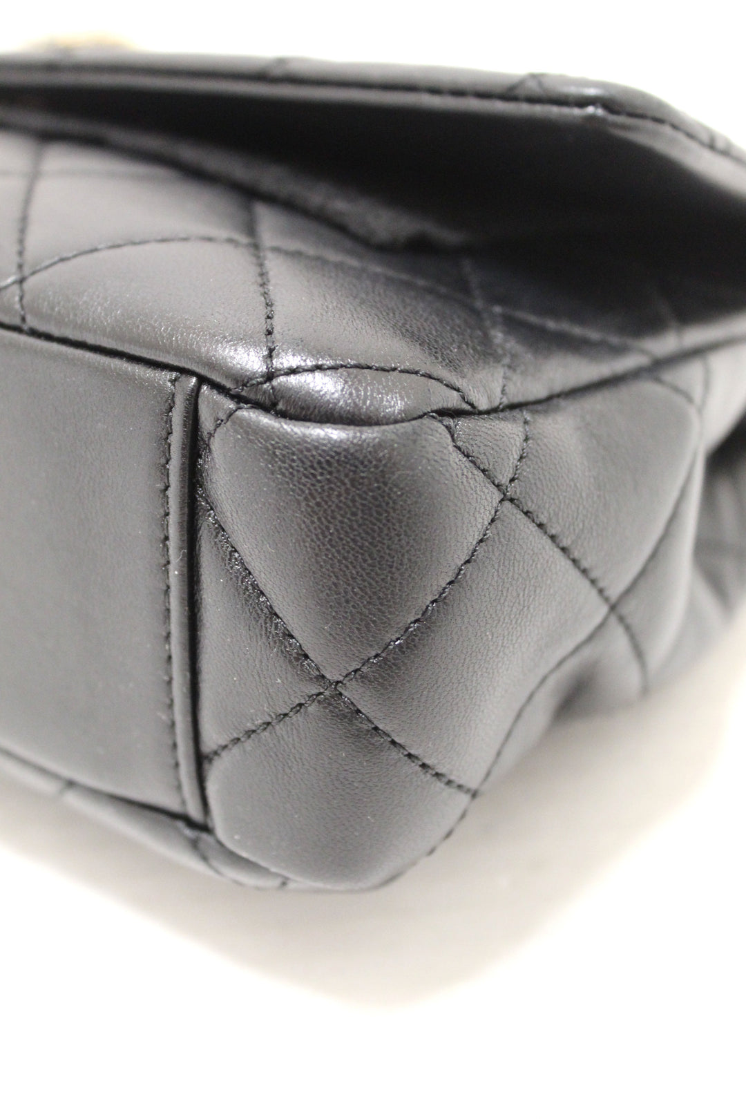 Top Quality Chanel Black Calfskin Leather Large Flap Bag with Handle