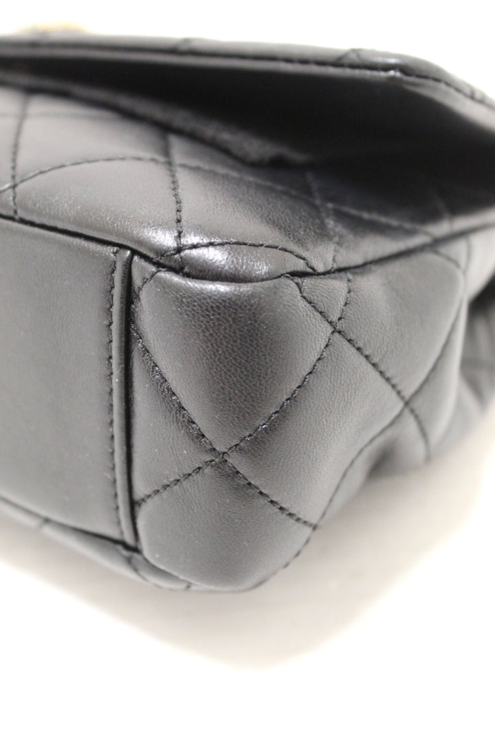 Top Quality Chanel Black Calfskin Leather Large Flap Bag with Handle