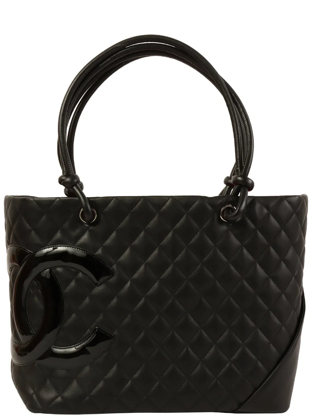 Chanel Around 2005 Made Cambon Tote Bag Black