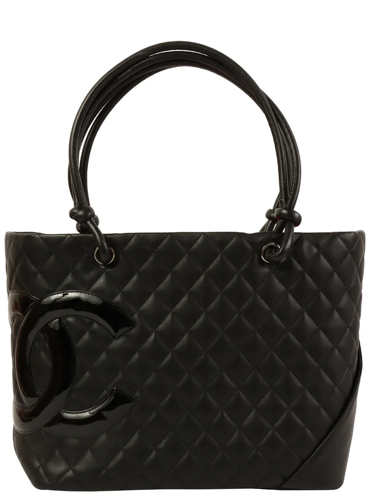 Chanel Around 2005 Made Cambon Tote Bag Black