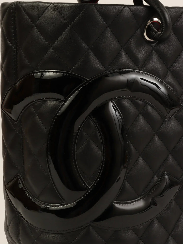 Chanel Around 2005 Made Cambon Tote Bag Black