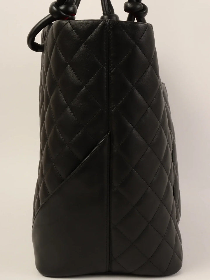 Chanel Around 2005 Made Cambon Tote Bag Black