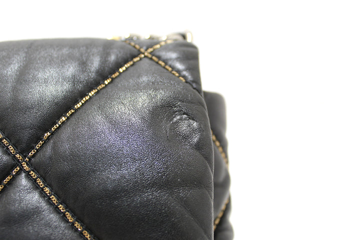 Limited Edition Top Quality Chanel 19 Medium Black Quilted Lambskin Leather Shoulder Crossbody Bag