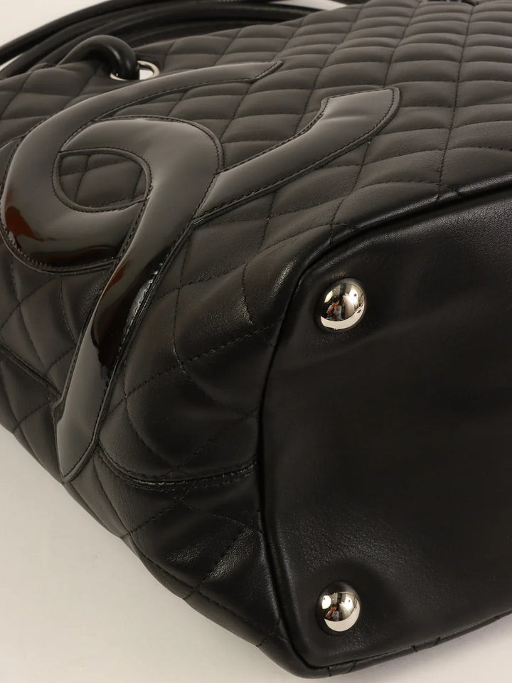 Chanel Around 2005 Made Cambon Tote Bag Black