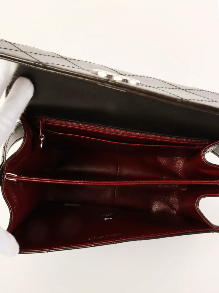 Chanel Around 1998 Made Turn-Lock Shoulder Bag Black