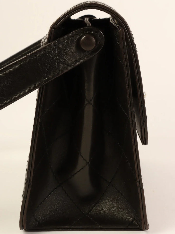 Chanel Around 1998 Made Turn-Lock Shoulder Bag Black