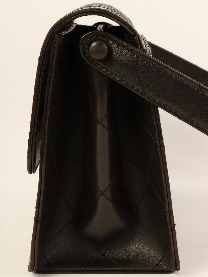 Chanel Around 1998 Made Turn-Lock Shoulder Bag Black