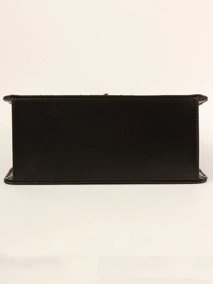 Chanel Around 1998 Made Turn-Lock Shoulder Bag Black