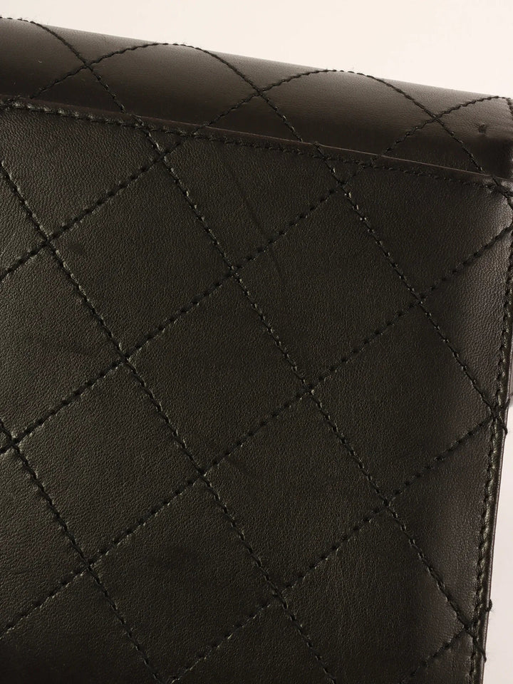 Chanel Around 1998 Made Turn-Lock Shoulder Bag Black