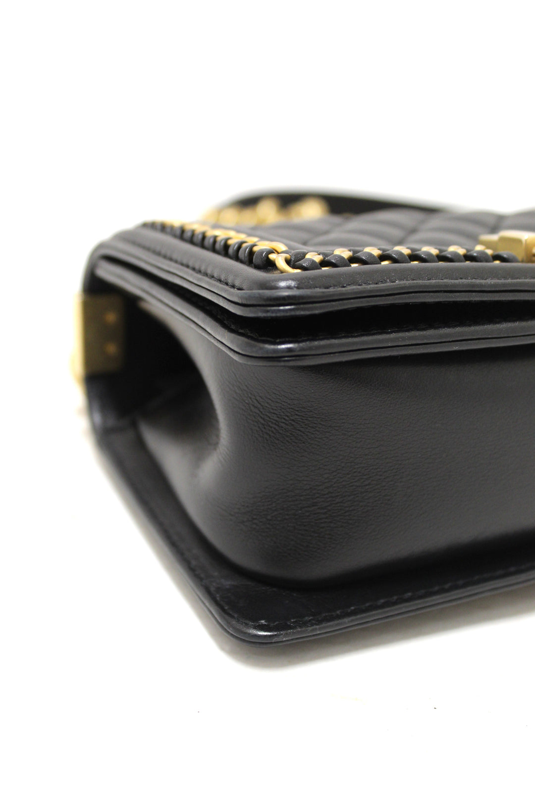Top Quality Chanel Black Calfskin Leather Boy Top Quality Chanel Flap Bag with Handle