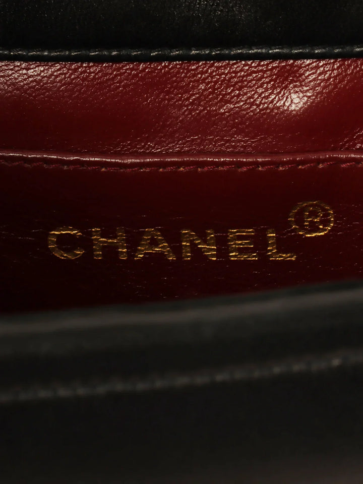 Chanel Around 1992 Made Turn-Lock Shoulder Bag Mini Black