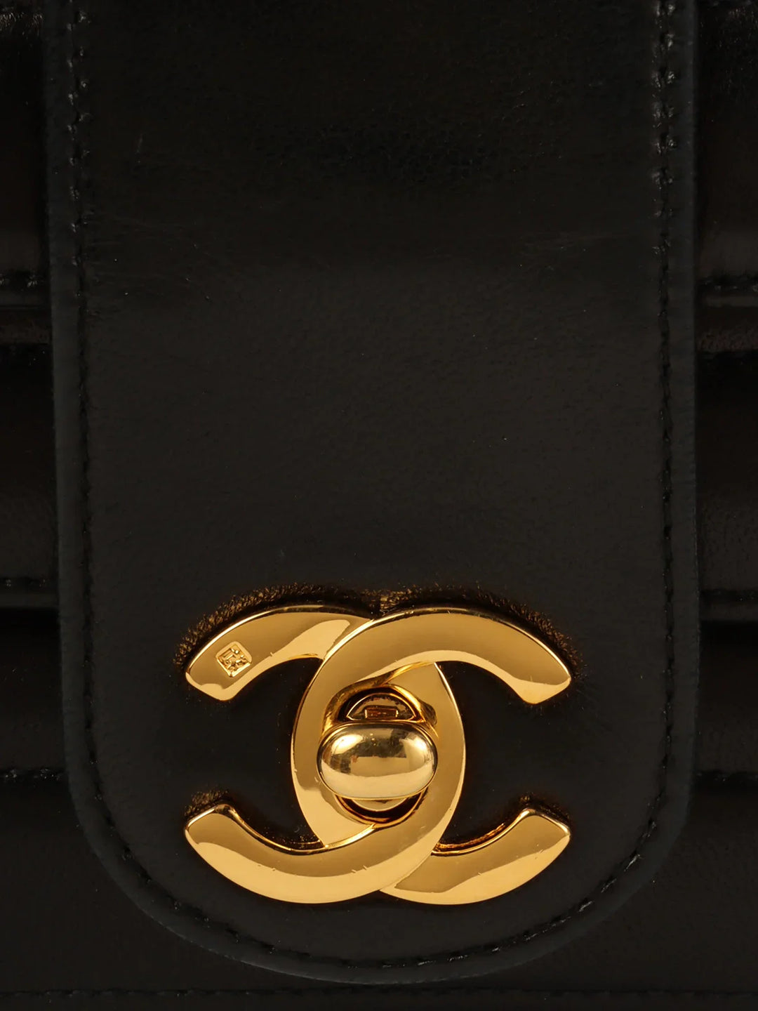 Chanel Around 1992 Made Turn-Lock Shoulder Bag Mini Black