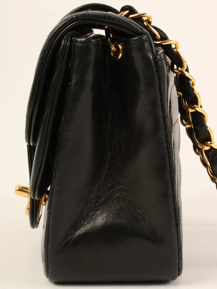 Chanel Around 1992 Made Turn-Lock Shoulder Bag Mini Black