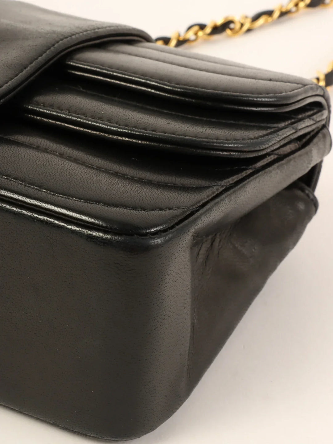 Chanel Around 1992 Made Turn-Lock Shoulder Bag Mini Black