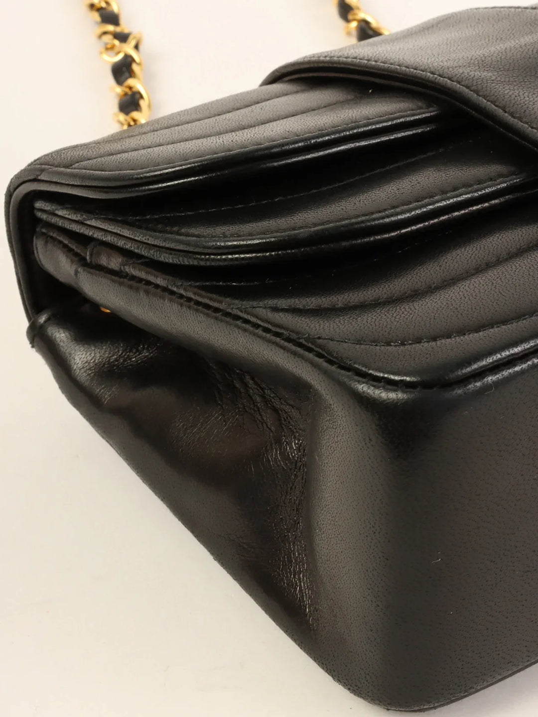 Chanel Around 1992 Made Turn-Lock Shoulder Bag Mini Black
