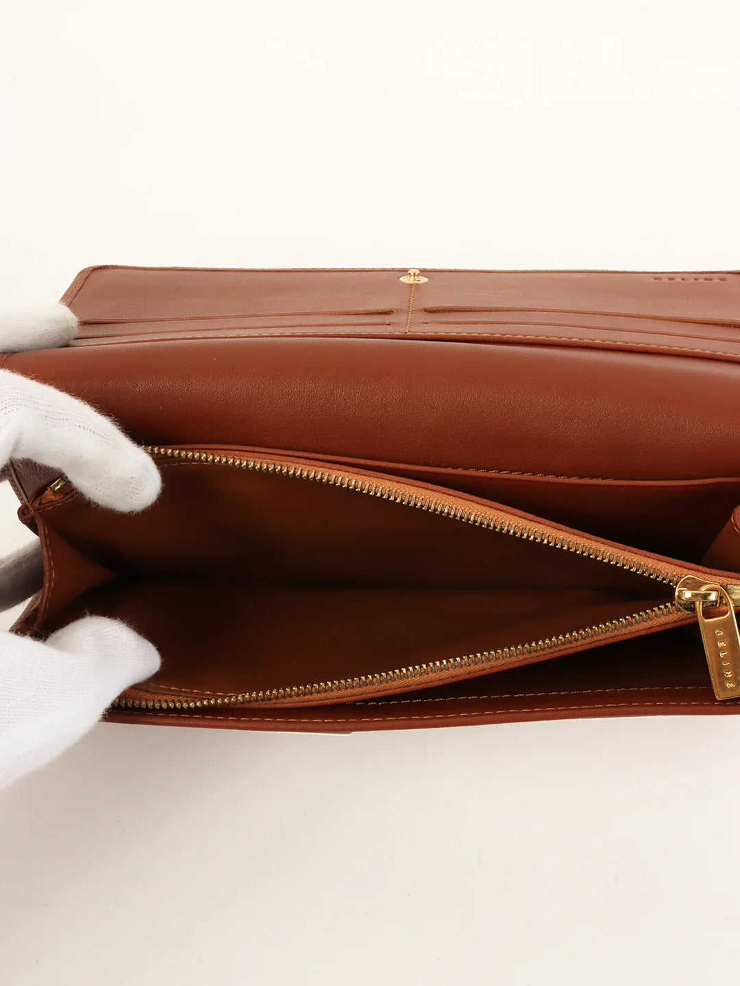 Celine Canvas Macadam Pattern Long Wallet Beige