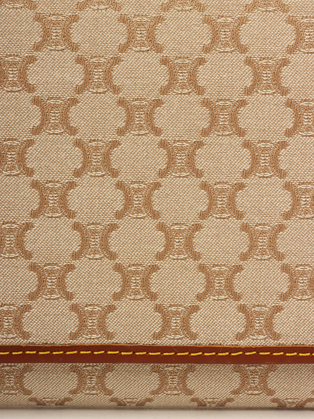 Celine Canvas Macadam Pattern Long Wallet Beige