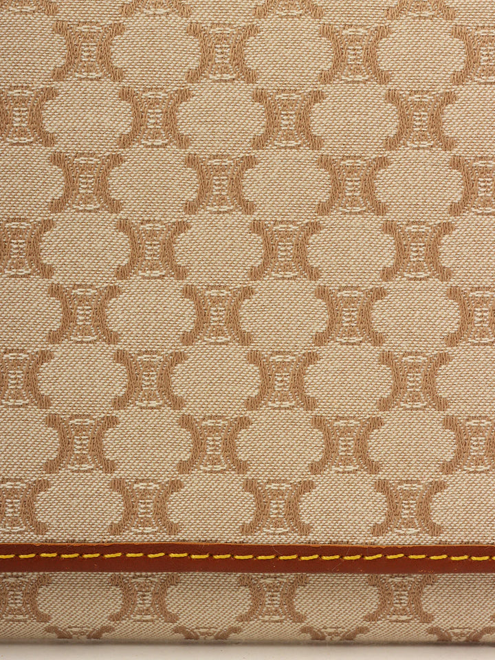 Celine Canvas Macadam Pattern Long Wallet Beige
