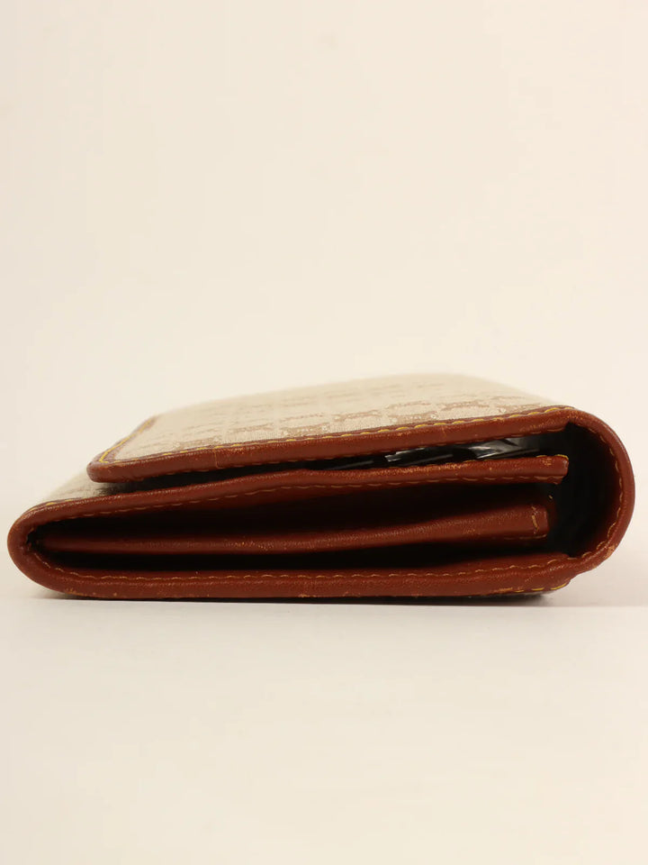 Celine Canvas Macadam Pattern Long Wallet Beige