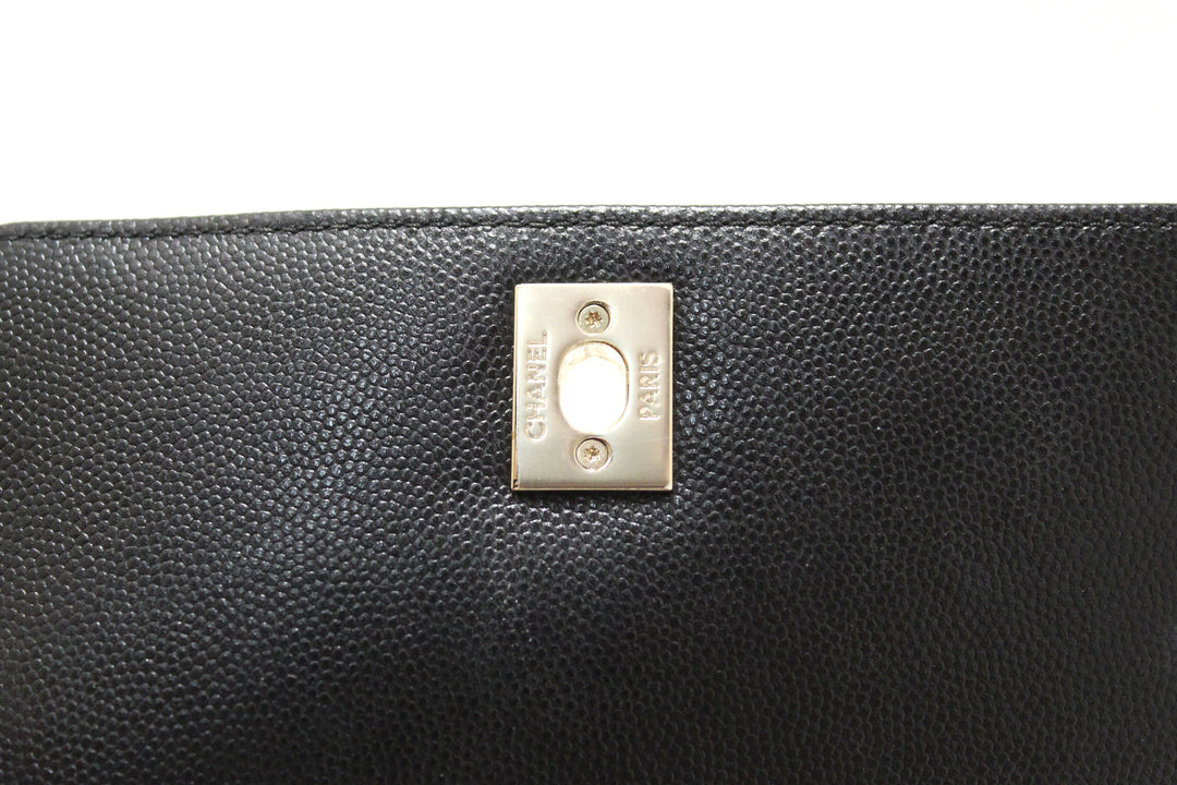 Top Quality Chanel Black Quilted Caviar Leather Mini Coco Handle Flap Bag
