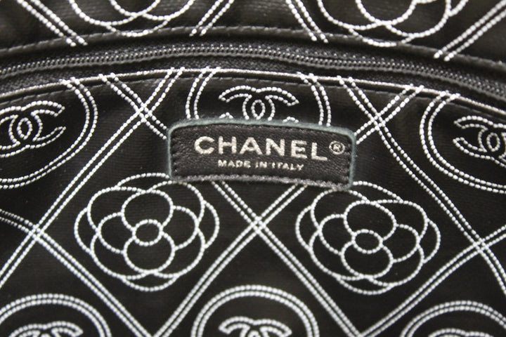 Top Quality Chanel Black and Beige Coated Canvas Camellia Flower Tote Bag