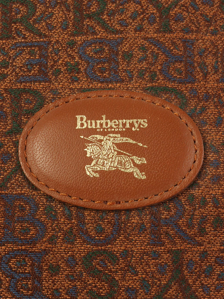 Burberry Cnavas Logo Pattern Boston Bag Brown