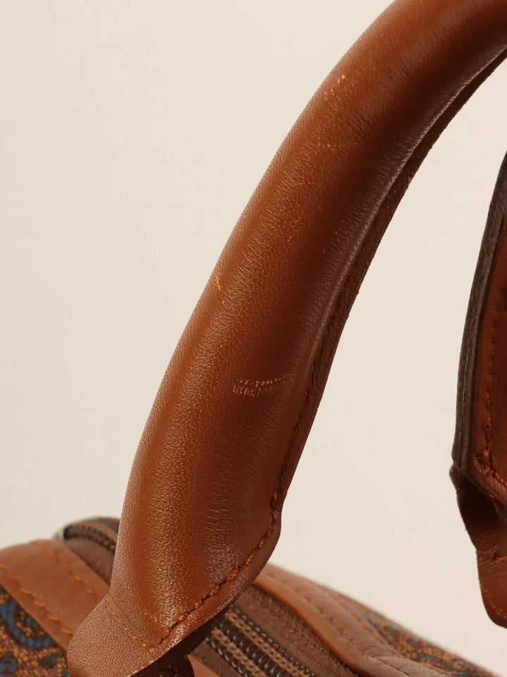 Burberry Cnavas Logo Pattern Boston Bag Brown