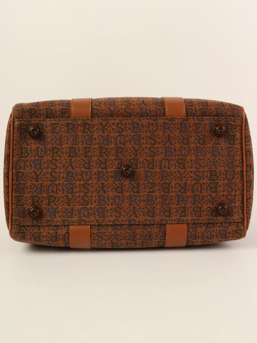 Burberry Cnavas Logo Pattern Boston Bag Brown