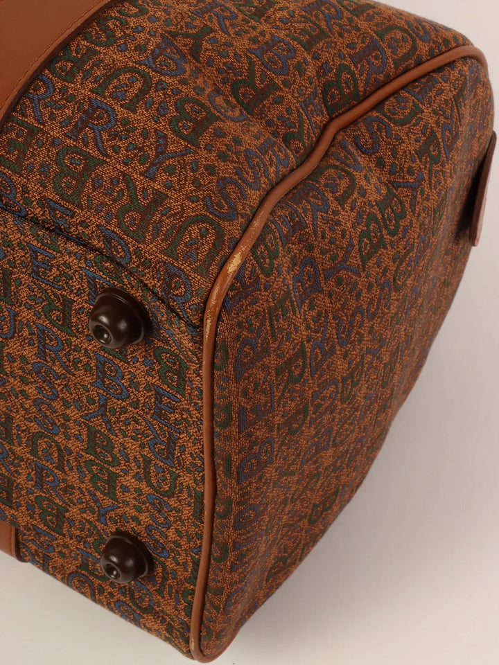 Burberry Cnavas Logo Pattern Boston Bag Brown