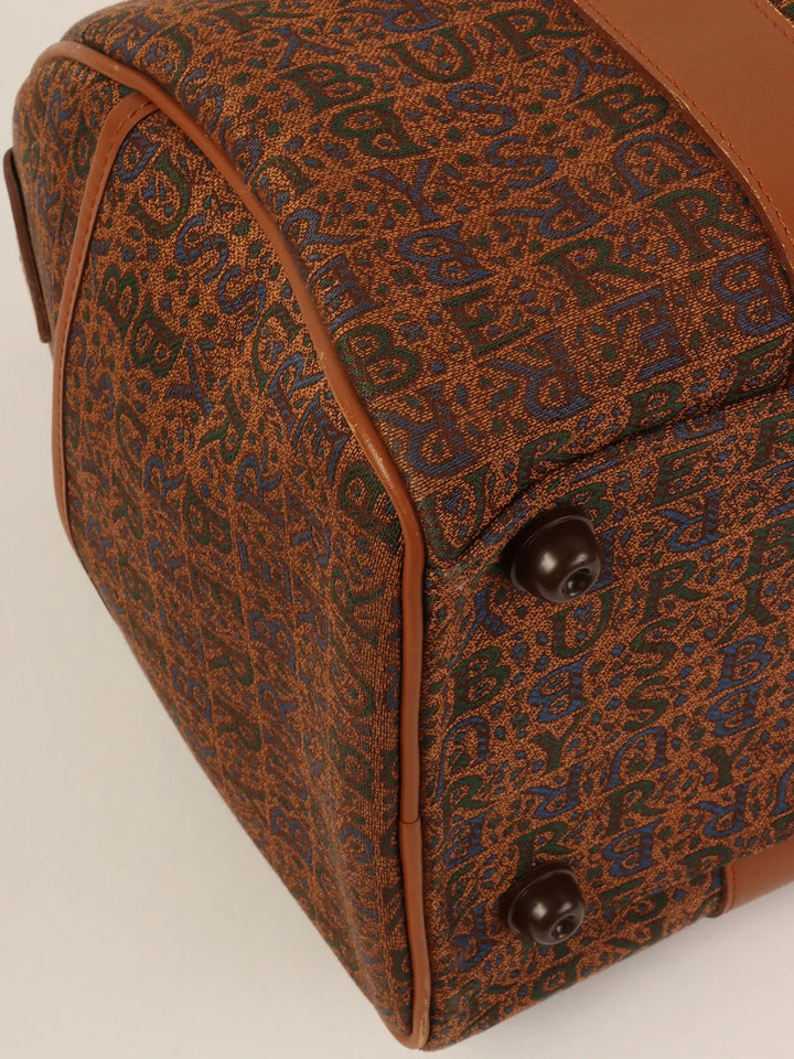Burberry Cnavas Logo Pattern Boston Bag Brown