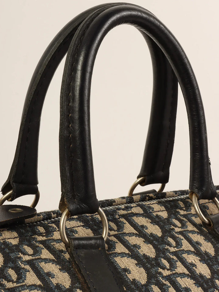Top quality Dior Trotter Pattern Boston Bag Navy