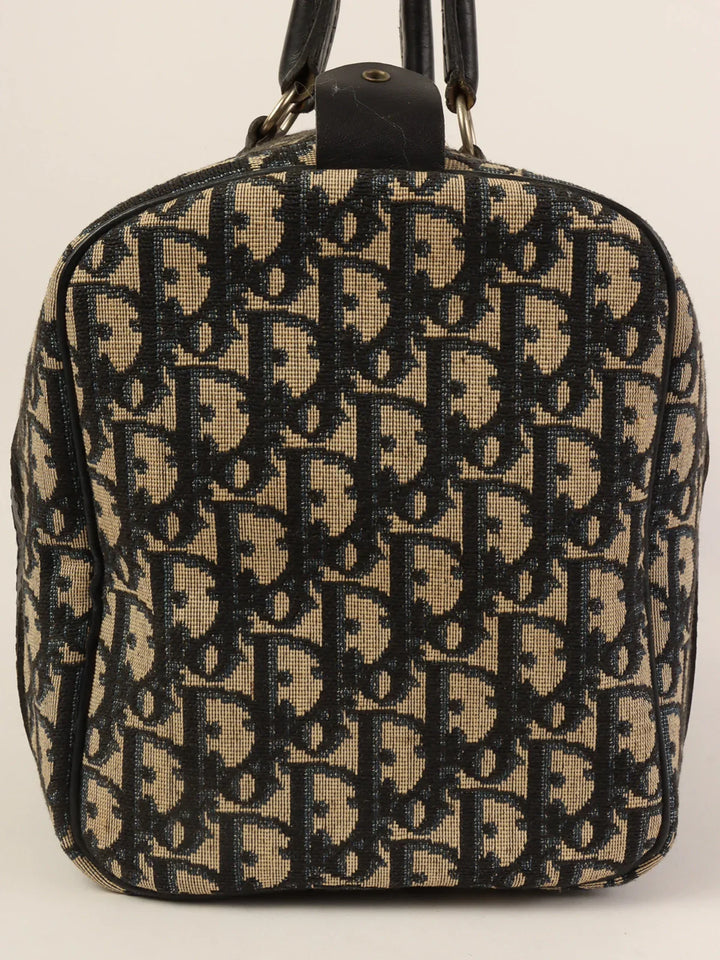 Top quality Dior Trotter Pattern Boston Bag Navy