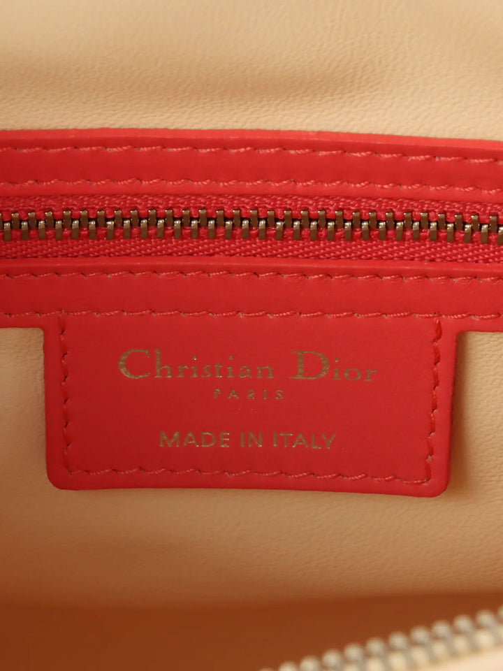 Top quality Dior Cannage Stitch Lady  2Way Bag L Salmon Pink/Ivory