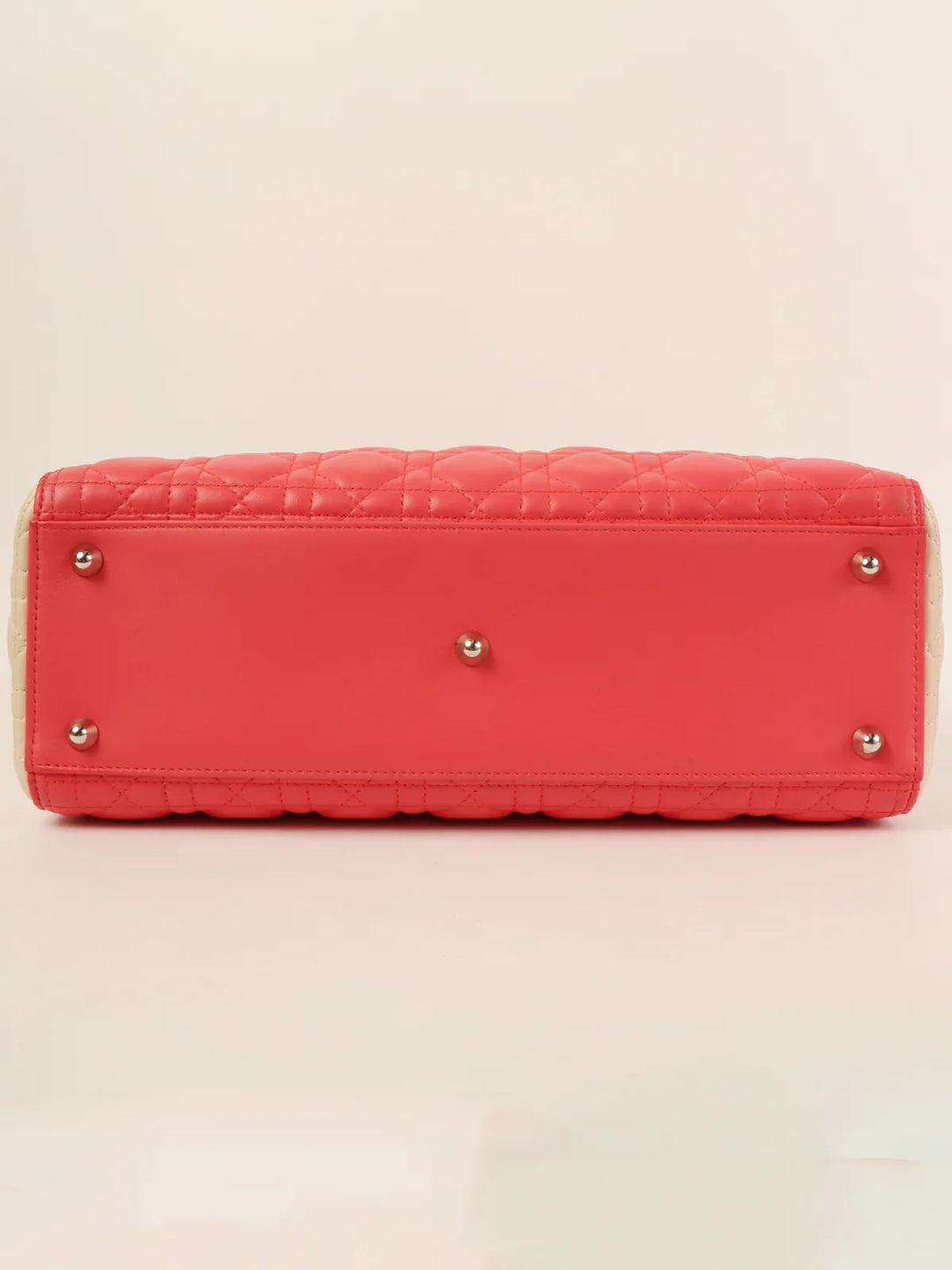 Top quality Dior Cannage Stitch Lady  2Way Bag L Salmon Pink/Ivory