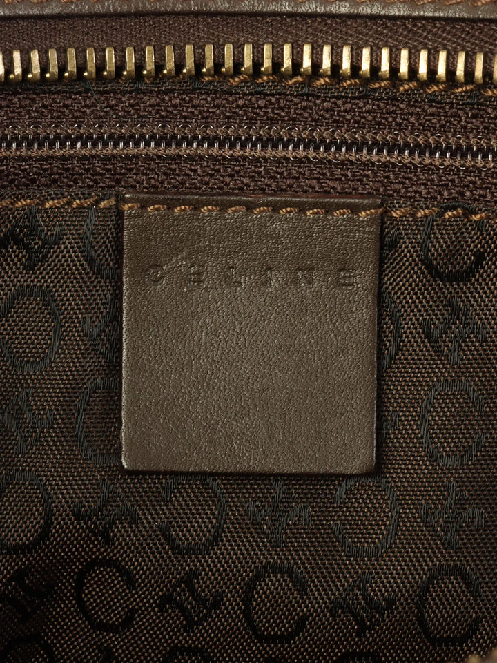 Celine C Macadam Pattern Top Handle Bag Brown
