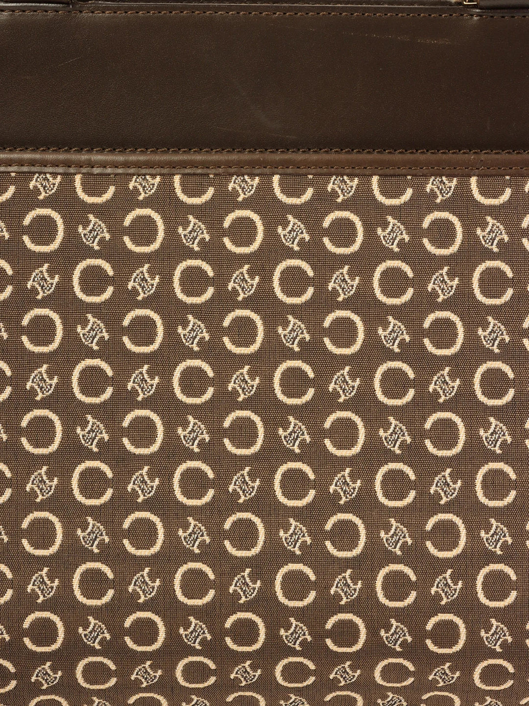 Celine C Macadam Pattern Top Handle Bag Brown