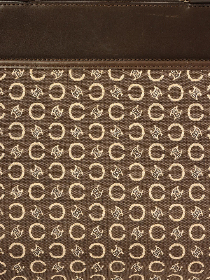 Celine C Macadam Pattern Top Handle Bag Brown