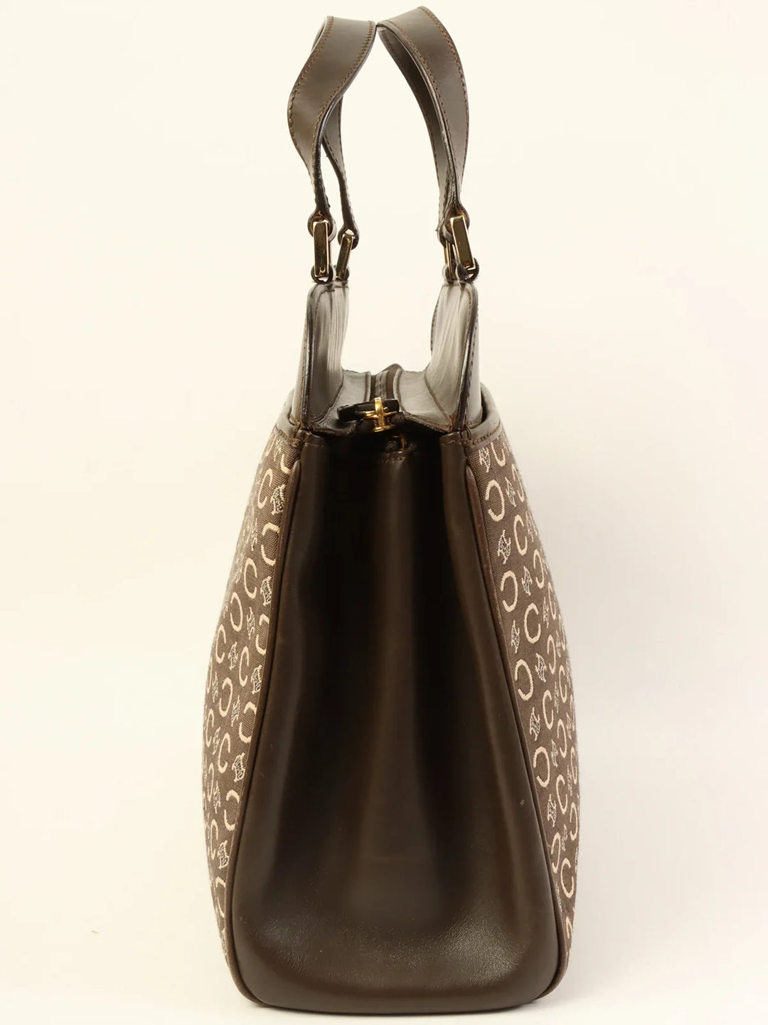 Celine C Macadam Pattern Top Handle Bag Brown