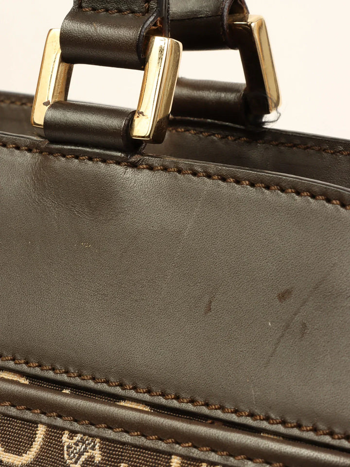 Celine C Macadam Pattern Top Handle Bag Brown
