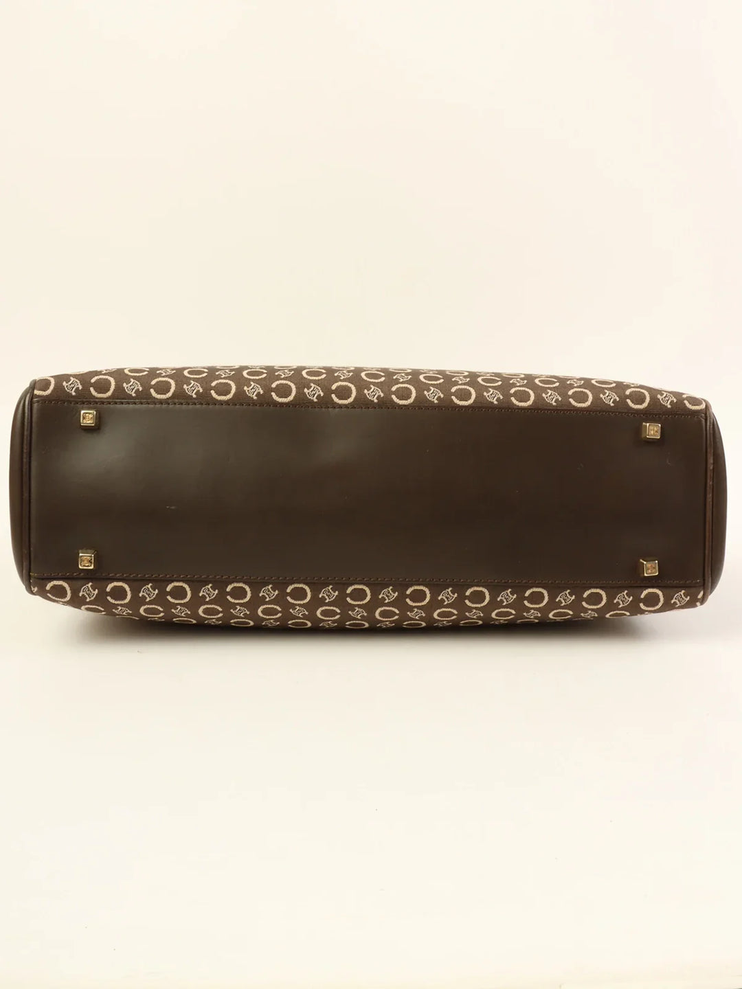 Celine C Macadam Pattern Top Handle Bag Brown