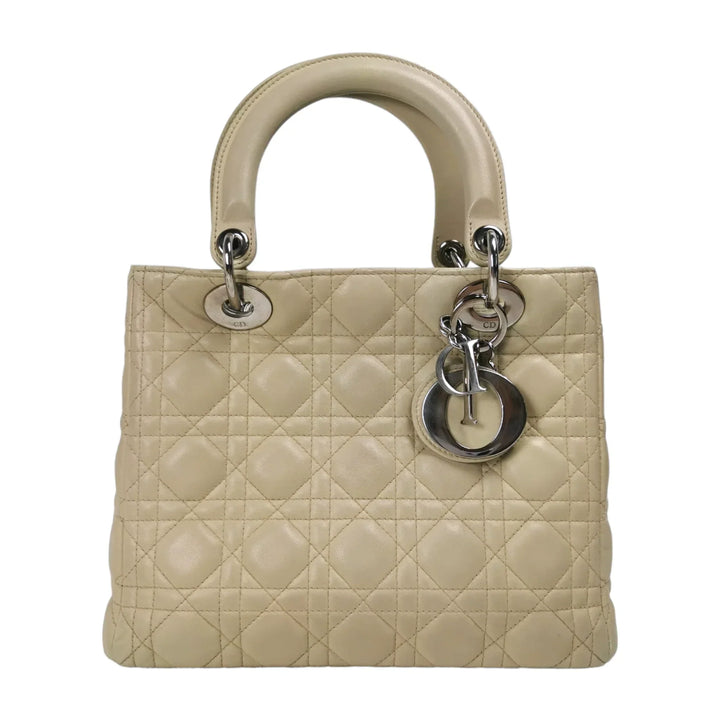 Top quality Dior Lady Top quality Dior Medium Beige Cannage Lambskin Gold